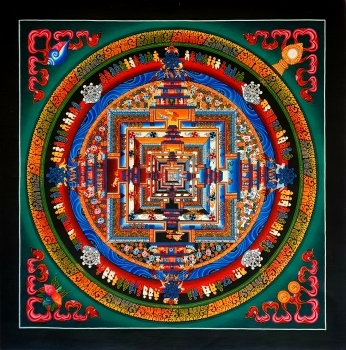 Kala Chakra Mandala, für Peace, Love and Compassion Farbe grün